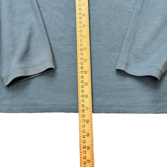 Mizzen + Main Pullover Men's Large Trim Fit Quarter Zip Blue Casual Preppy READ - Picture 9 of 13